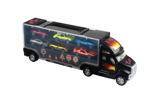 Big Mo's Toys six metal racing cars fit securely in the compartment