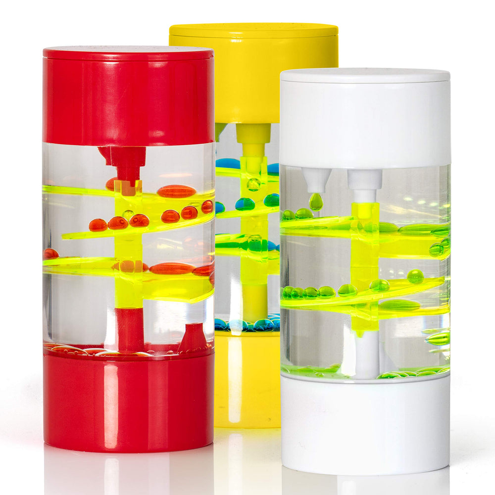 Big Mo's Toys liquid motion spiral timer bubbles down the ramp for calming visual relaxation.
