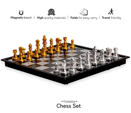 Big Mo's Toys magnetic chess pieces stay organized inside the travel storage.