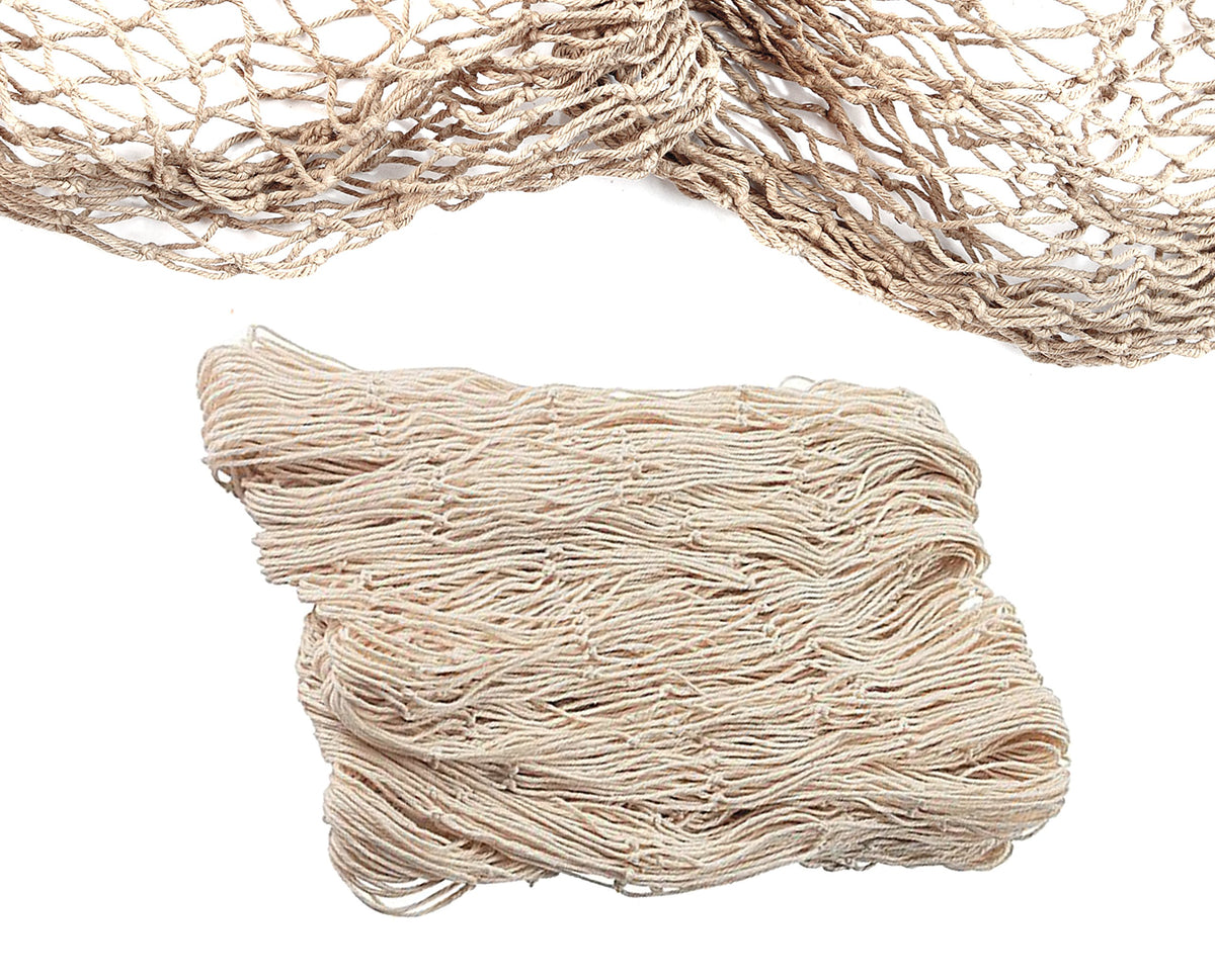 Big Mo's Toys nautical fish net table cover adds coastal ambiance for pirate or Hawaiian parties.