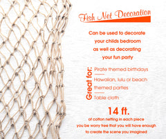 Big Mo's Toys cotton fish net wall decor creates nautical vibes for any nautical-themed event.