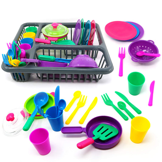 Big Mo’s Toys pretend play dishes set in a bright kitchen scene for imaginative play
