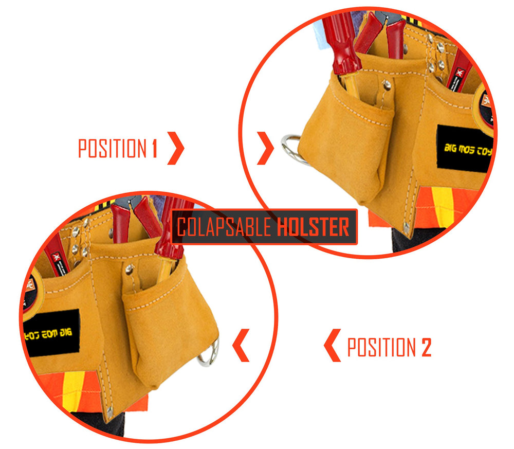 Big Mo's Toys Tool Belt metal hammer loops for pretend tool access