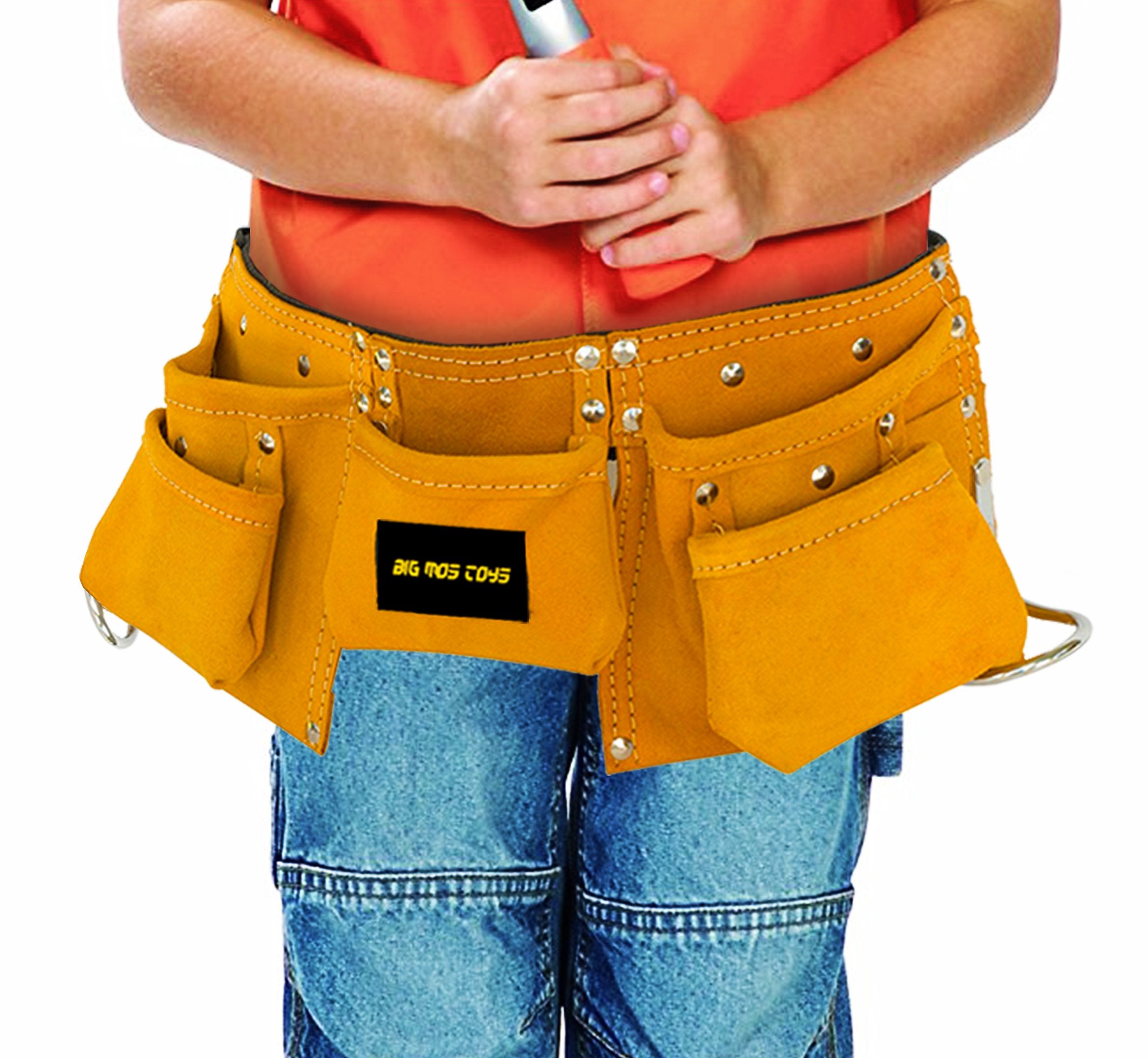 Big Mo's Toys Tool Belt tape measure pocket for quick measurements