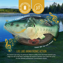Billy Bass wagging tail and mouth movement synced to classic songs.