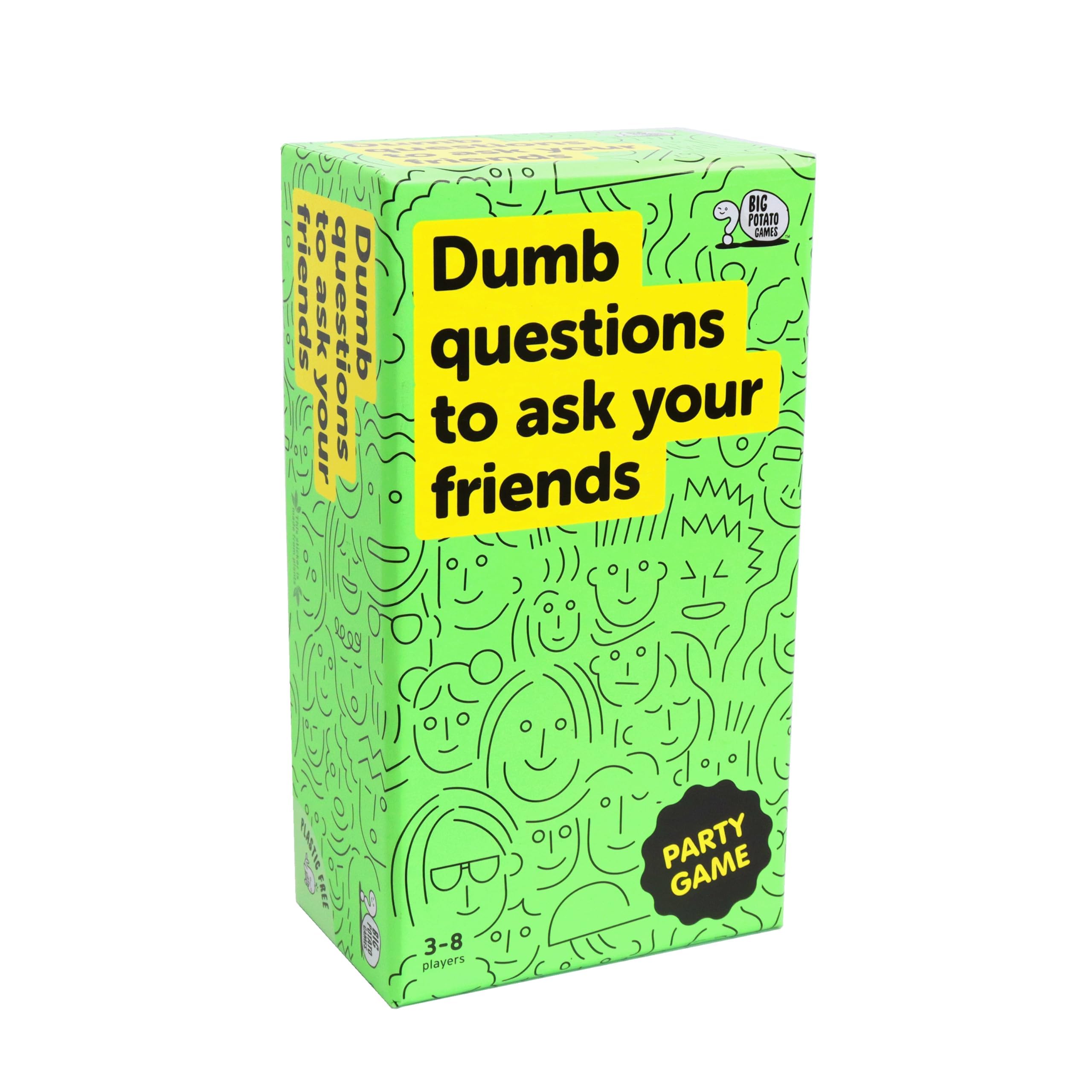 Big Potato Dumb Questions card deck on table sparks lively conversation