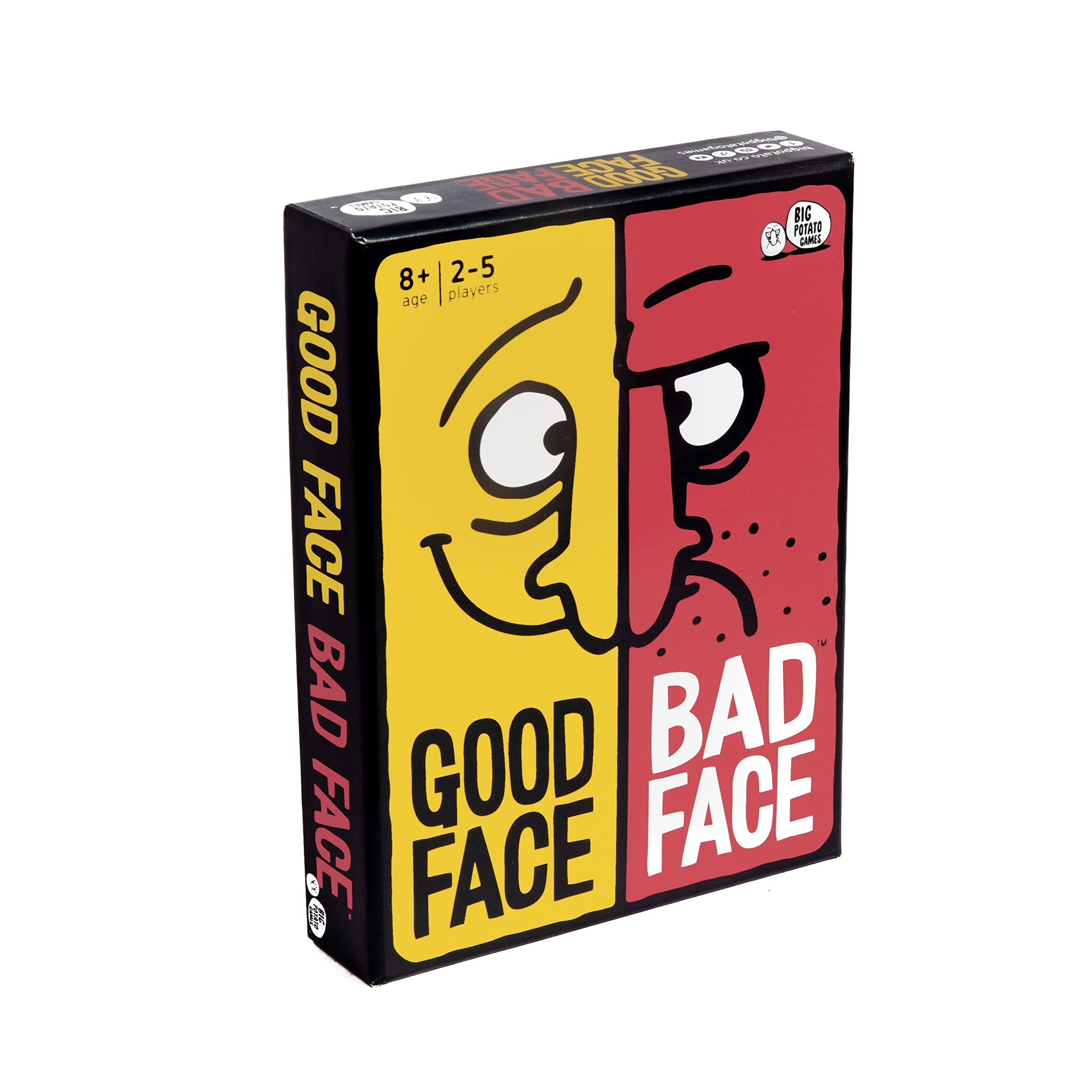 Big Potato Good Face Bad Face card deck for fast, fun party travel play