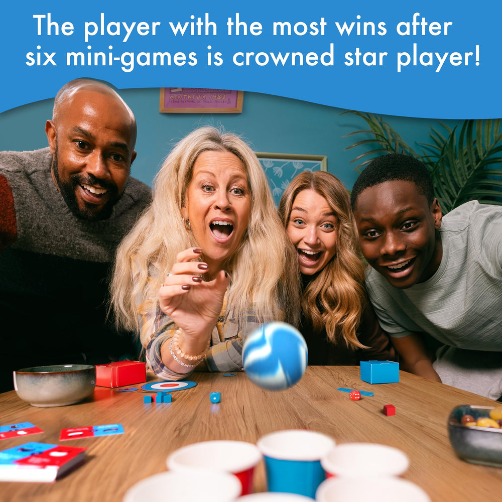 Big Potato Mini Game Party players rally as someone shines MVP during play.