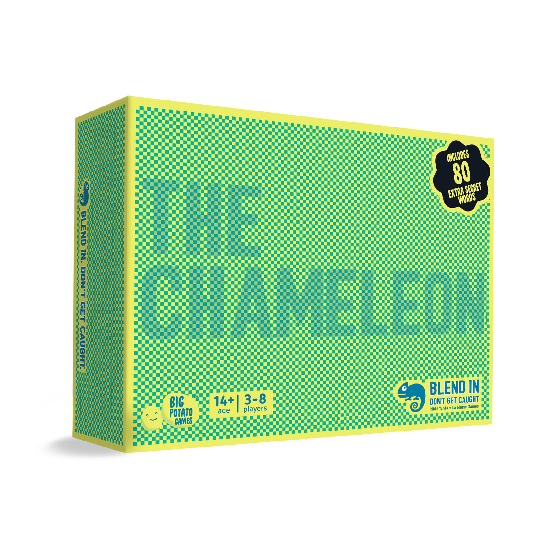 Big Potato The Chameleon card deck for bluffing gameplay during family night.