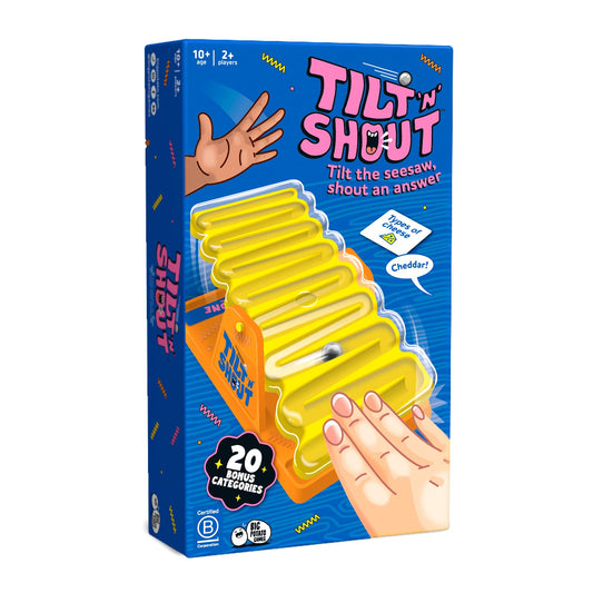 Big Potato Tilt 'n' Shout box front for quick setup and fun.