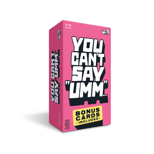Big Potato You Can’t Say UMM game box and bell, ideal for lively family nights