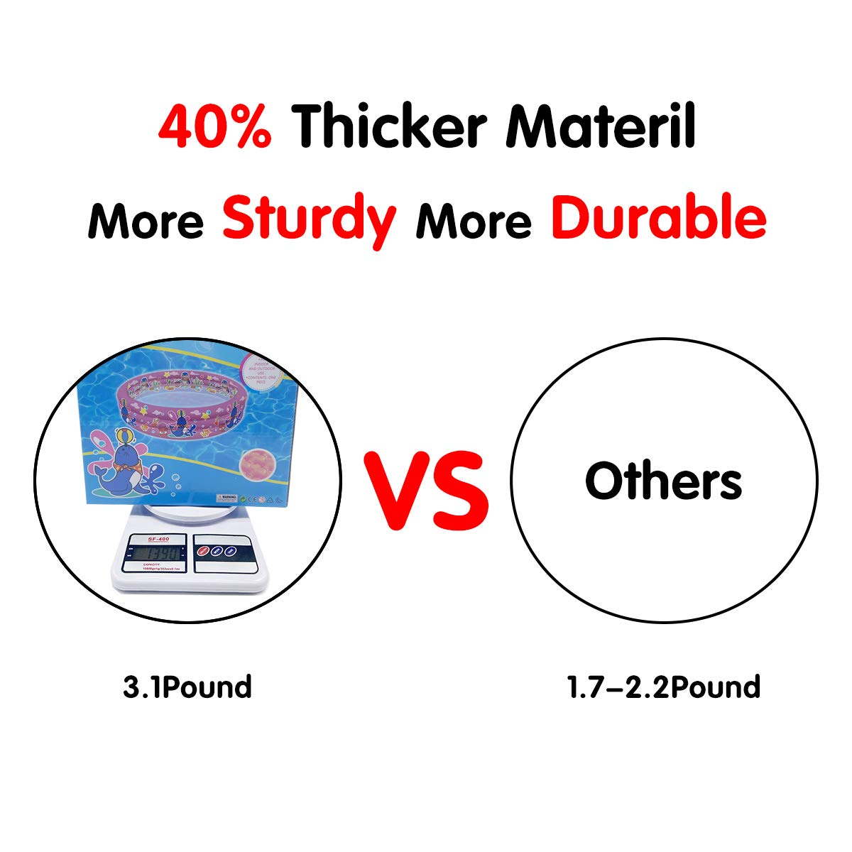 Big Summer 3 Rings durable vinyl material resists punctures outdoors.