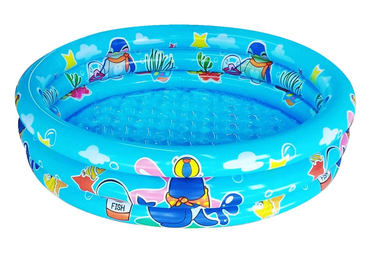 Big Summer 3 Rings Kiddie Pool blue full view for family outdoor fun
