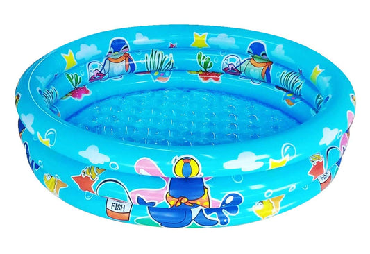 Big Summer 3 Rings Kiddie Pool blue full view for family outdoor fun