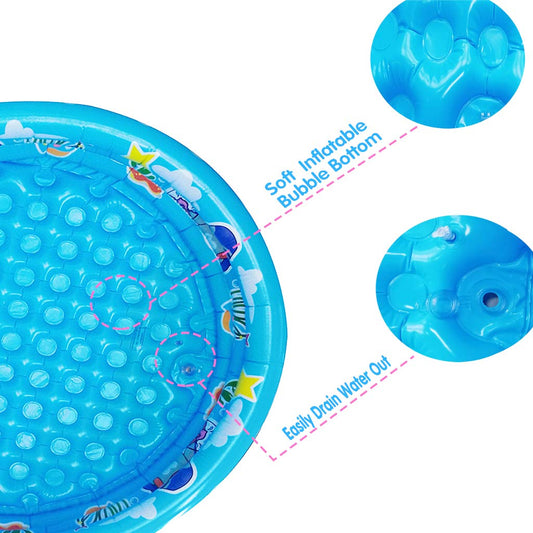 Big Summer 3 Rings Kiddie Pool drain hole close-up shows easy water release