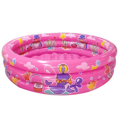 Big Summer 3 Rings pink kiddie pool with soft base for safe splash play.