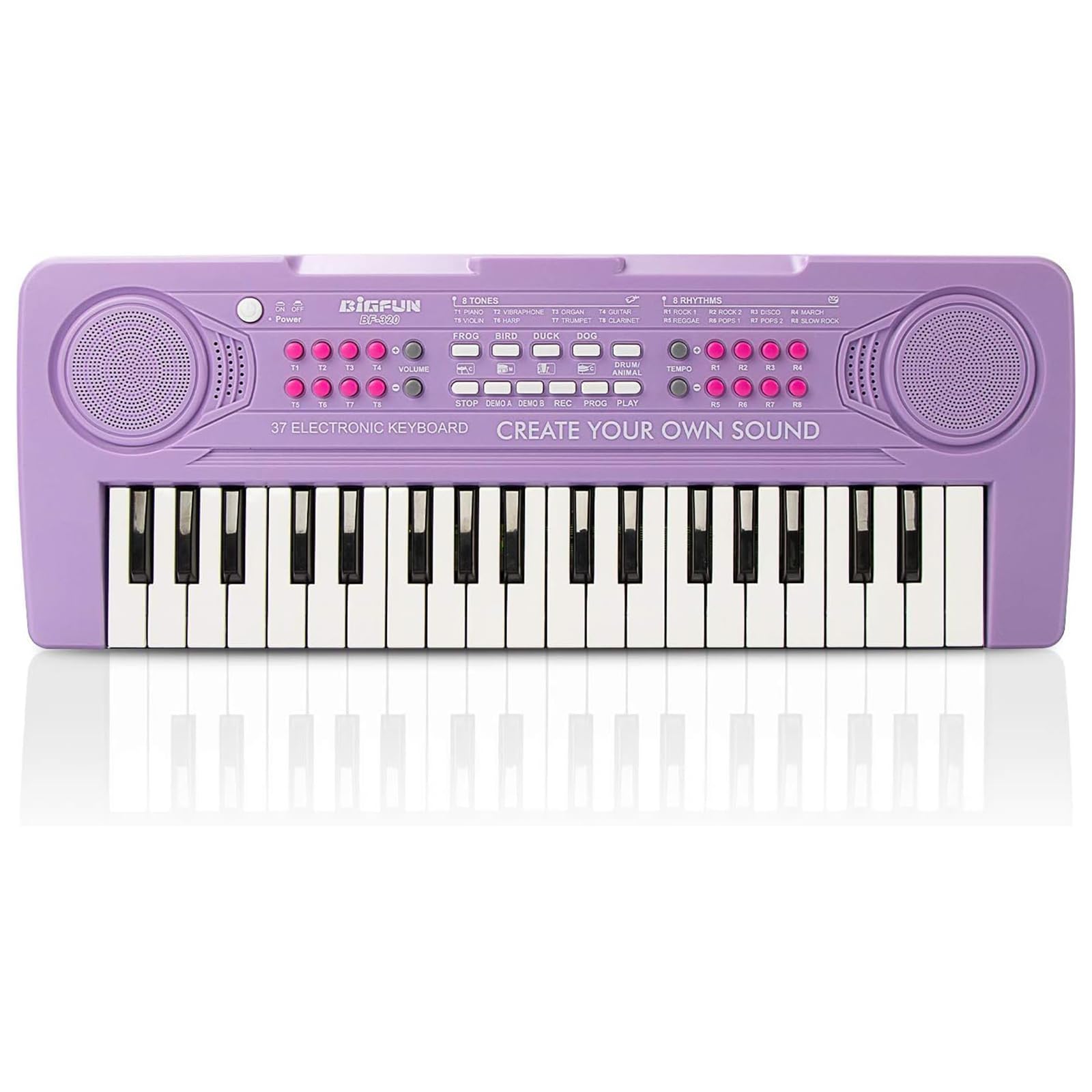 BIGFUN 37-key toddler piano with purple finish for early music exploration