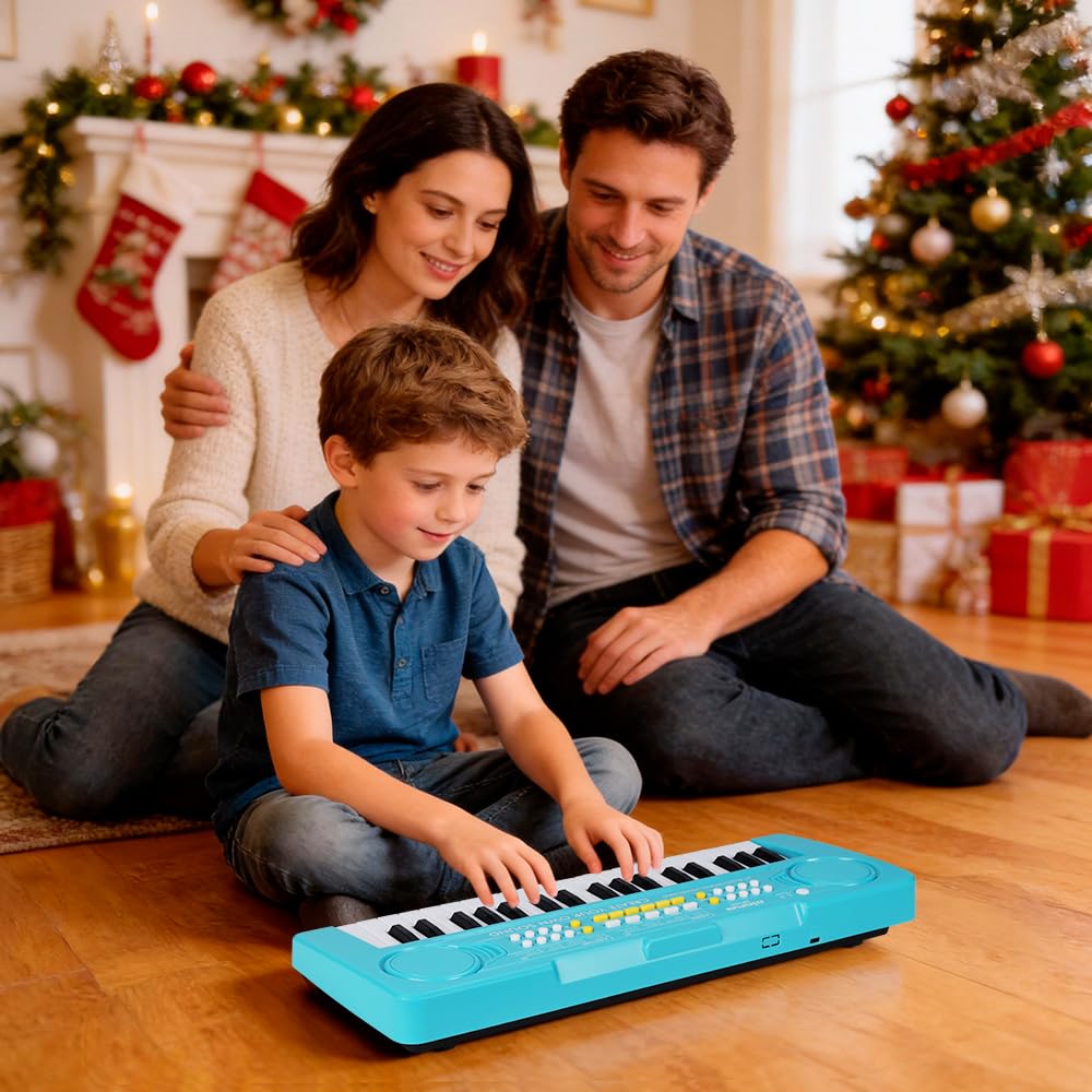 BIGFUN educational toy in blue invites exploration of sounds and rhythm for early learning.