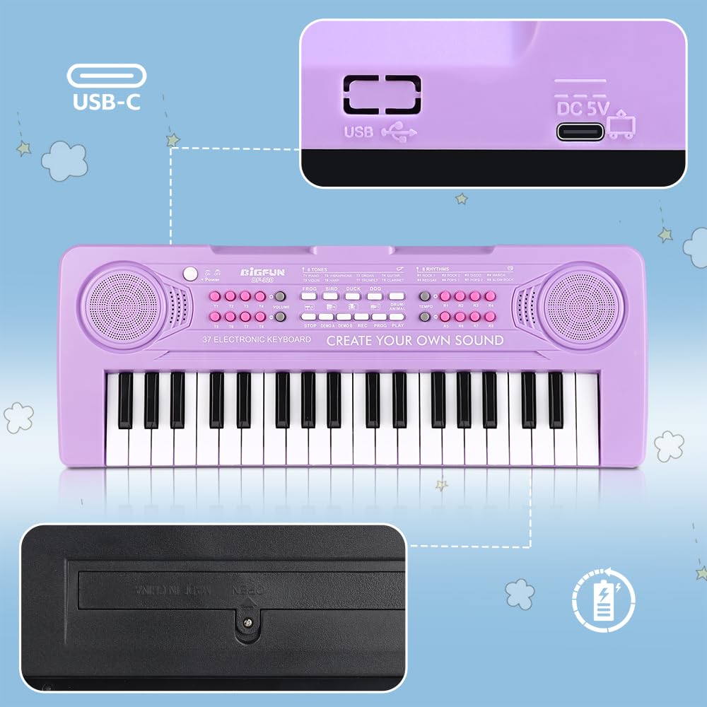 BIGFUN back panel showing USB power cord connection for easy setup