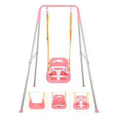 Bighaki808 3-in-1 Toddler Swing Seat in pink, supports active play and balance