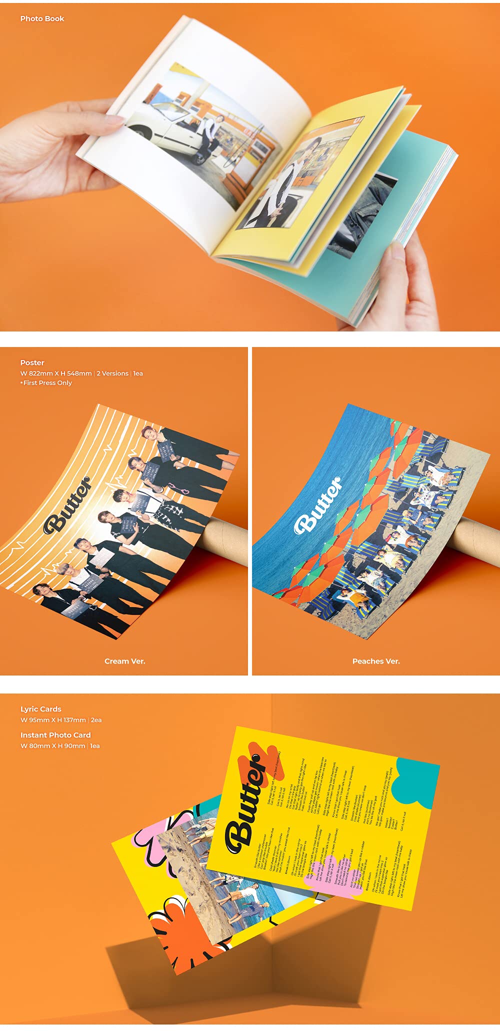 BigHit BTS Butter Peach Ver photo stand suitable for desk or shelf display