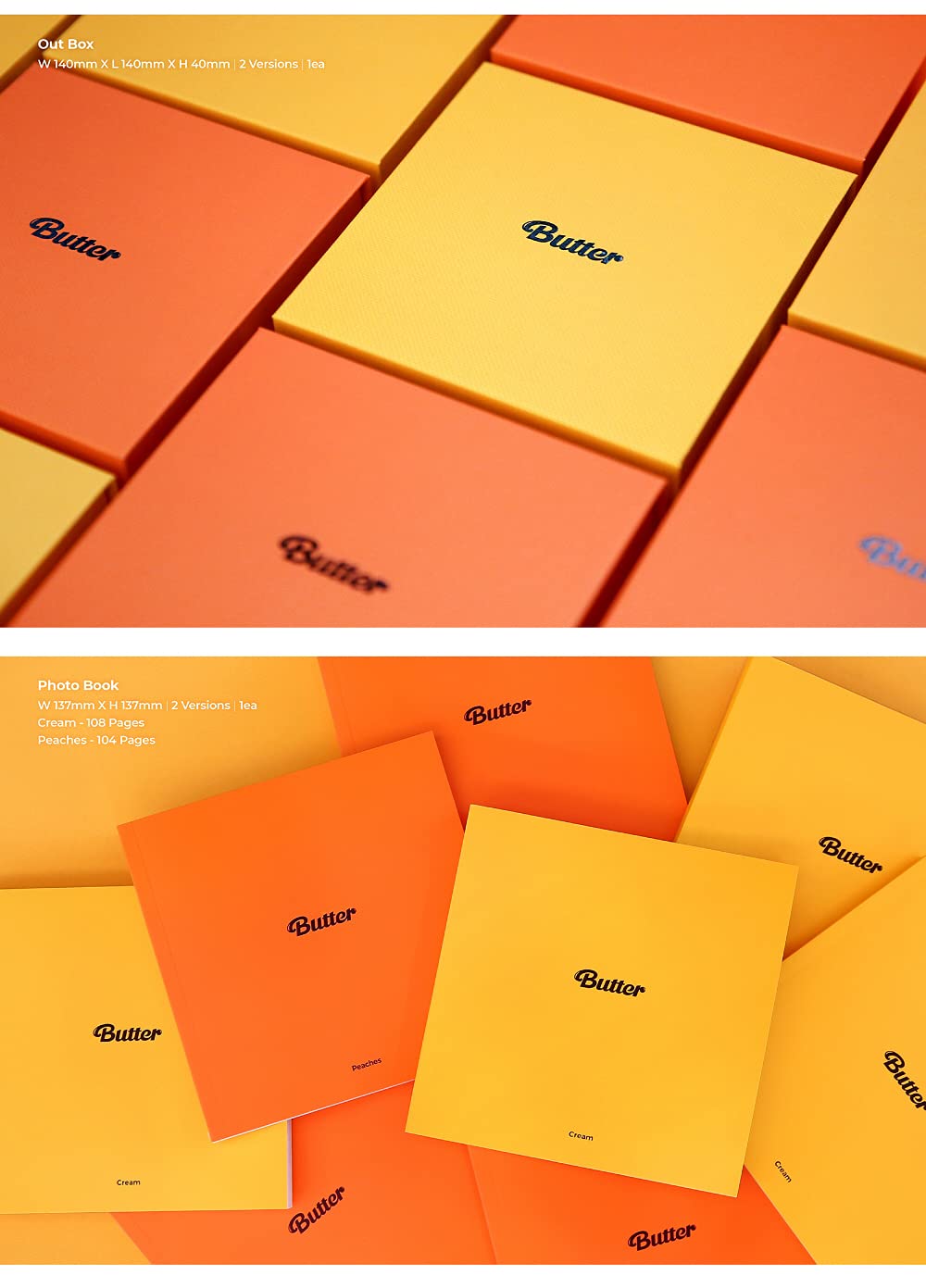 BigHit BTS Butter Peach Ver photocard set offers random 1 of 8 collectible cards