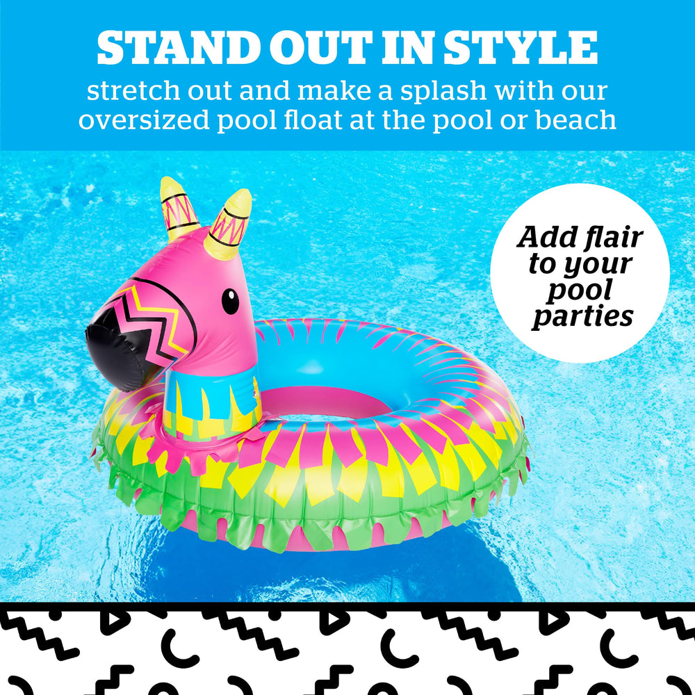 BigMouth Donkey Pinata pool tube inflates quickly for lounging.