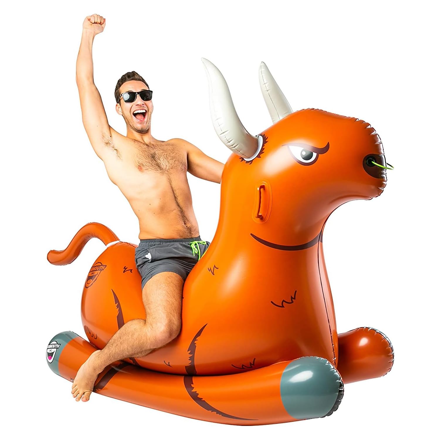 BigMouth Inc giant bull rocker pool float for pool parties and backyard fun.