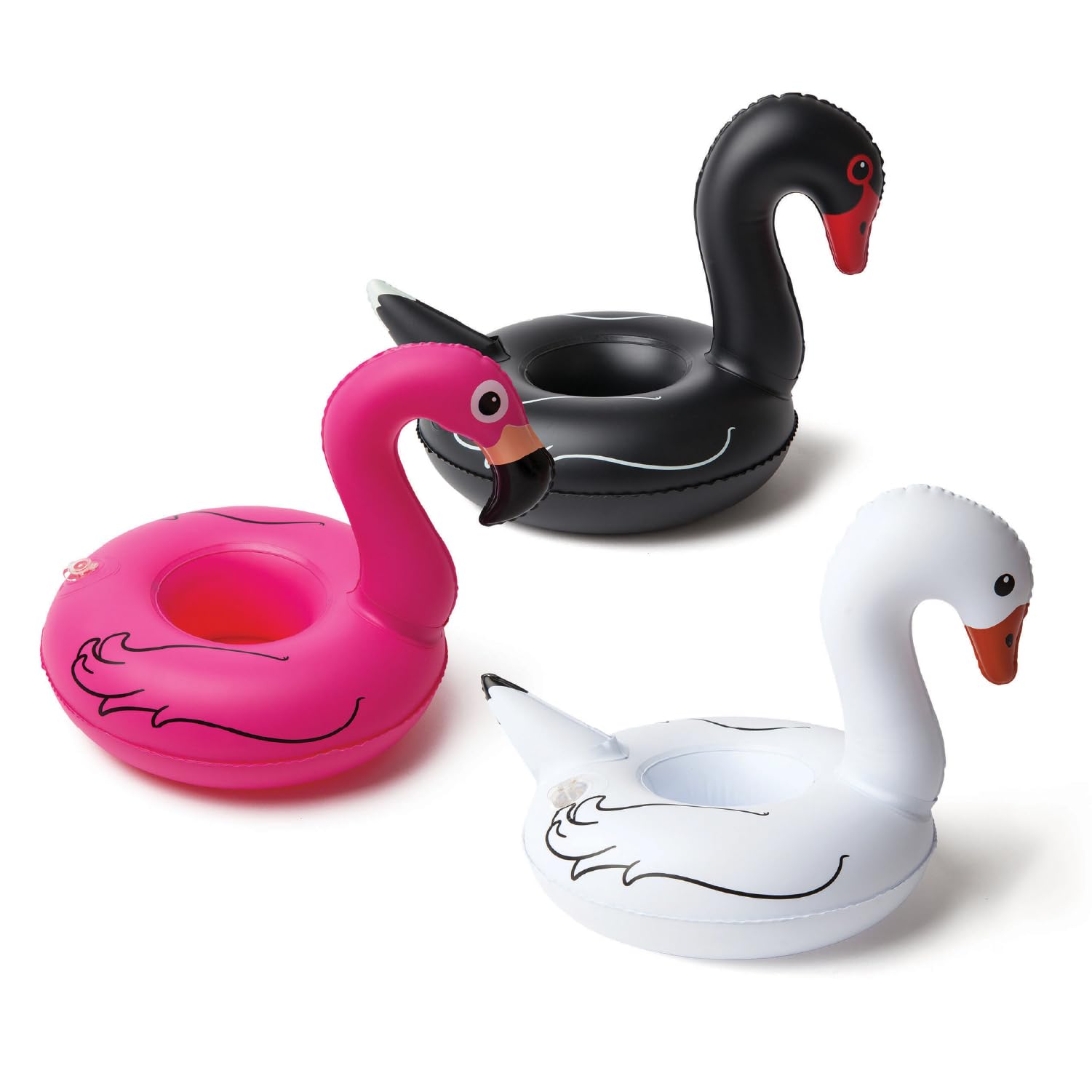 BigMouth Inc inflatable Swan drink holder floats in pool to keep drinks nearby