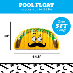 BigMouth Inc inflatable taco raft made of durable vinyl for sun and splashes