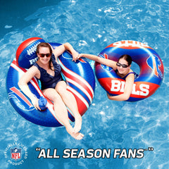BigMouth Inc Buffalo Bills float in use for relaxed lounging by the pool