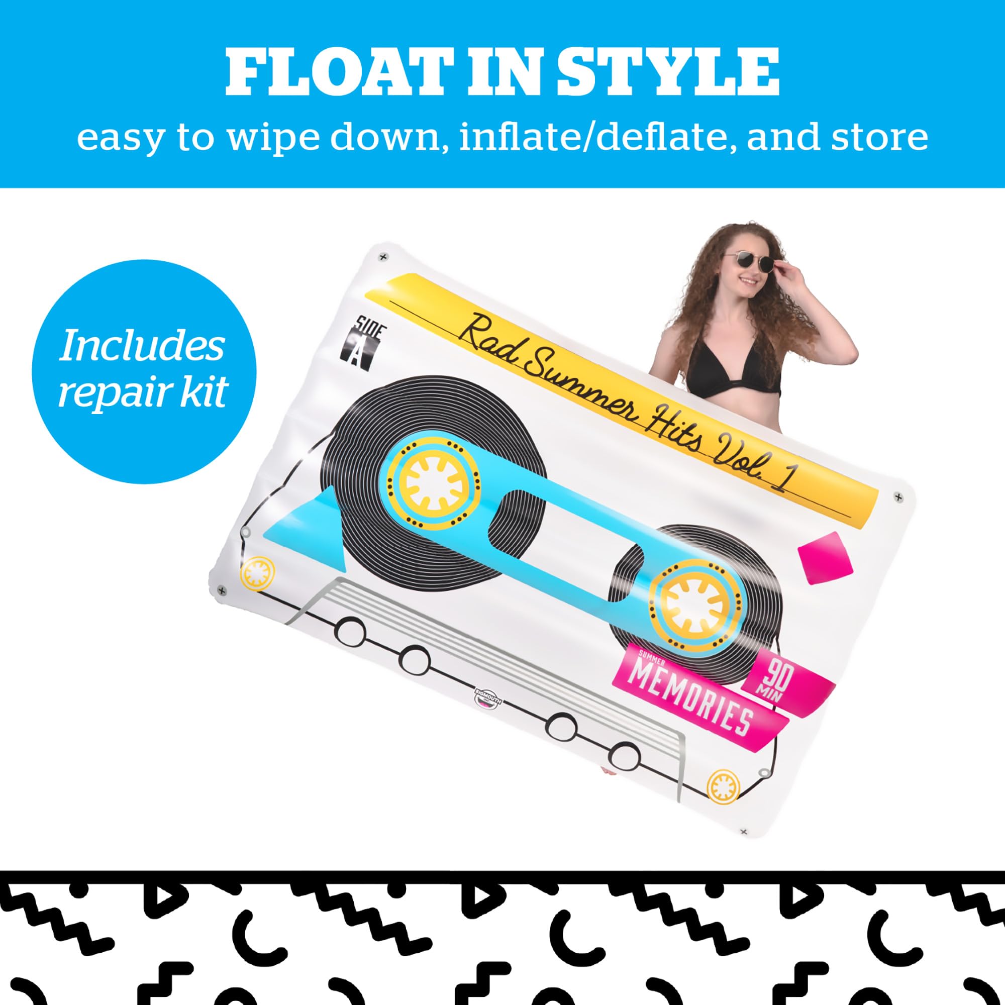 Smooth Touch vinyl on the pool float provides a comfortable sunny-day feel.