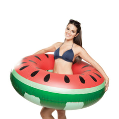 BigMouth Inc Watermelon Pool Float, 34x34 inches, ideal for comfortable lounging.