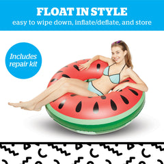 BigMouth Inc Watermelon Pool Float adds festive flair to outdoor gatherings.