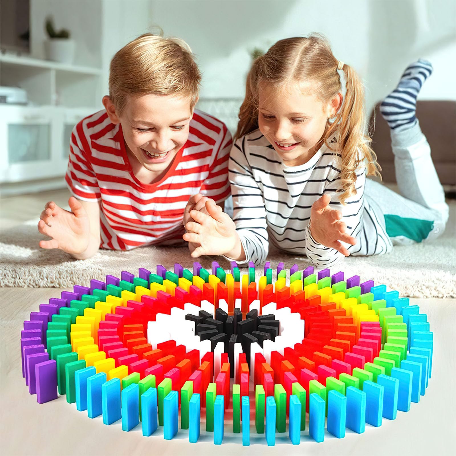 Family game time with BigOtters Dominos promoting teamwork