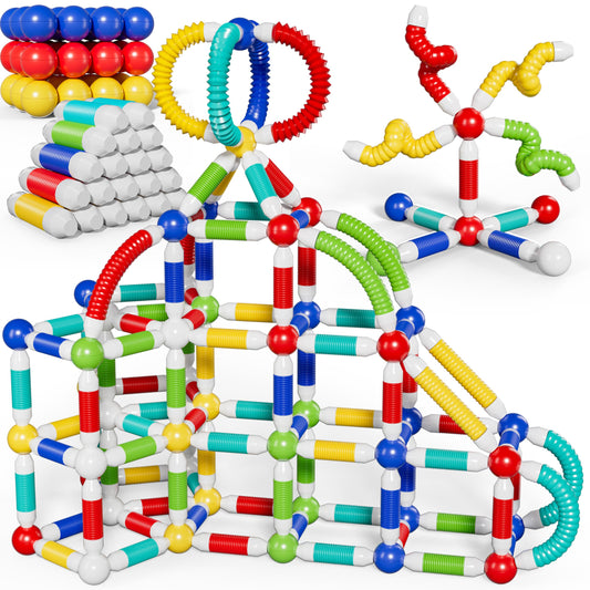 BIGRANK magnetic building blocks with 12 balls and 24 tubes for hands-on geometry exploration
