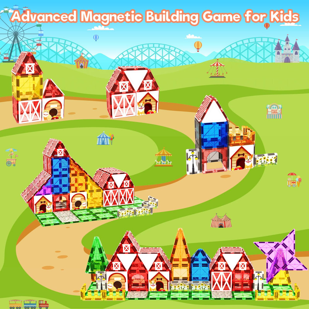 BigShu magnetic tiles colorful shapes encourage pattern recognition and spatial thinking.