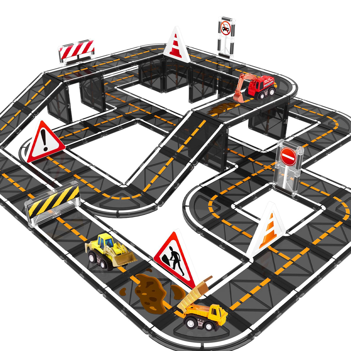 BigShu magnetic tiles road printing set highlights road-building play and magnetic connections for kids.