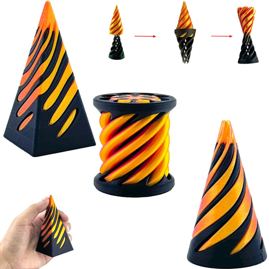 Bigted 3-pack pyramid passthrough spiral cone for tactile focus and calm moments.
