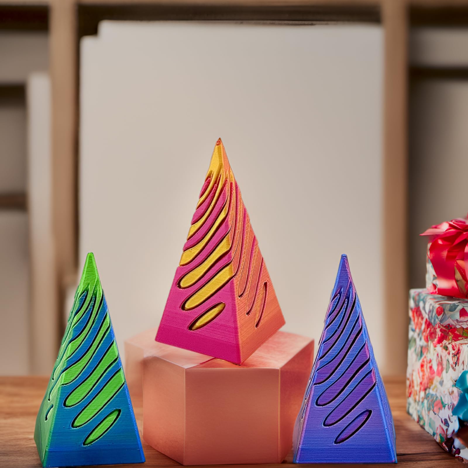 Bigted mini cones passthrough fidget aids concentration and sensory satisfaction.