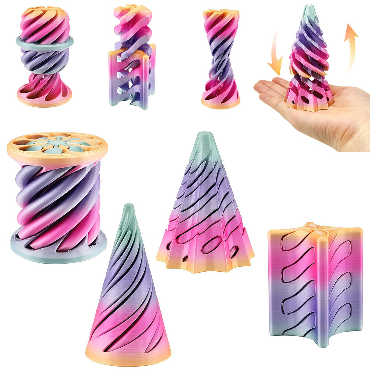 Bigted Impossible Cone pyramid pass-through in action, a mesmerizing desk toy.