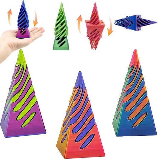 Bigted spiral cone fidget for focus and stress relief at your desk.