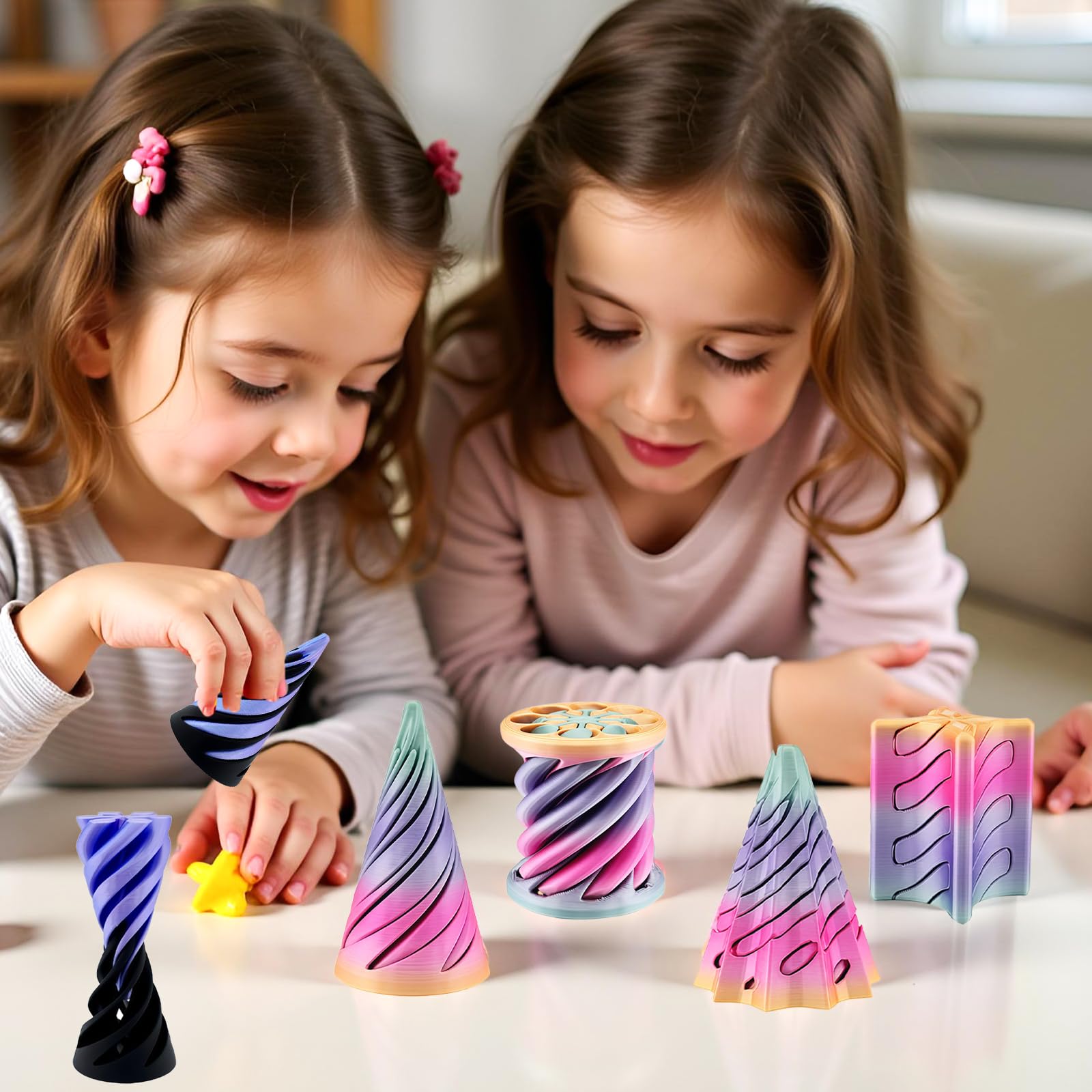 Bigted Mini Cones passing Through Pyramid detail for visual play.