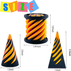 Bigted pyramid passthrough cone sculpture with engaging motion.