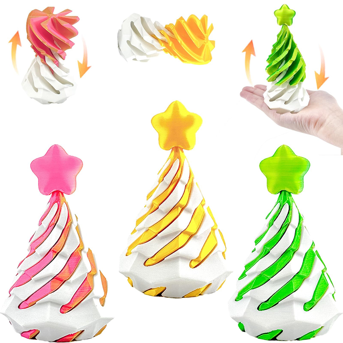 Bigted Spiral Cone Fidget Toy showing pyramid passthrough for focused, mindful breaks