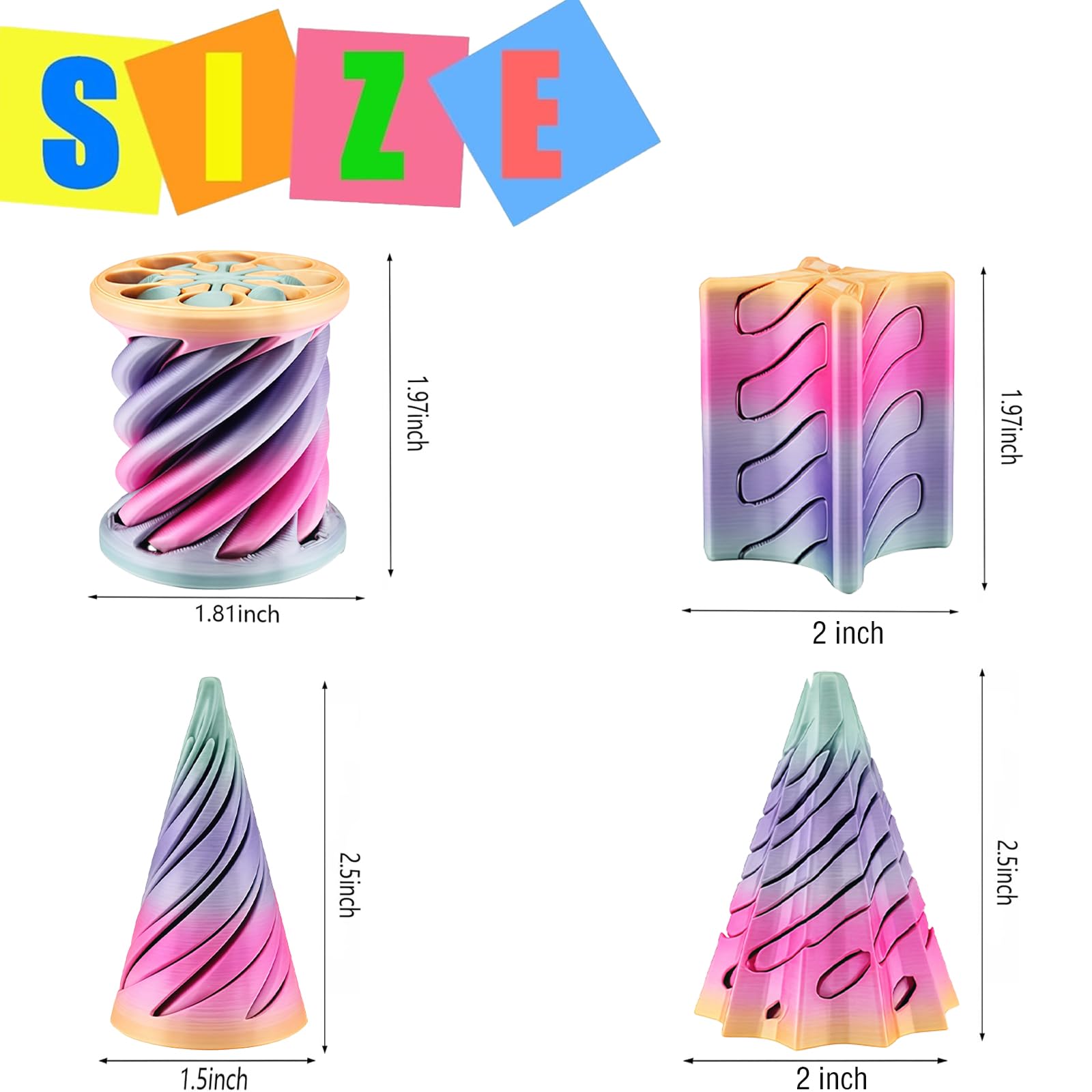 Bigted Spiral Cone Fidget Twist showcases smooth motion and tactile satisfaction.