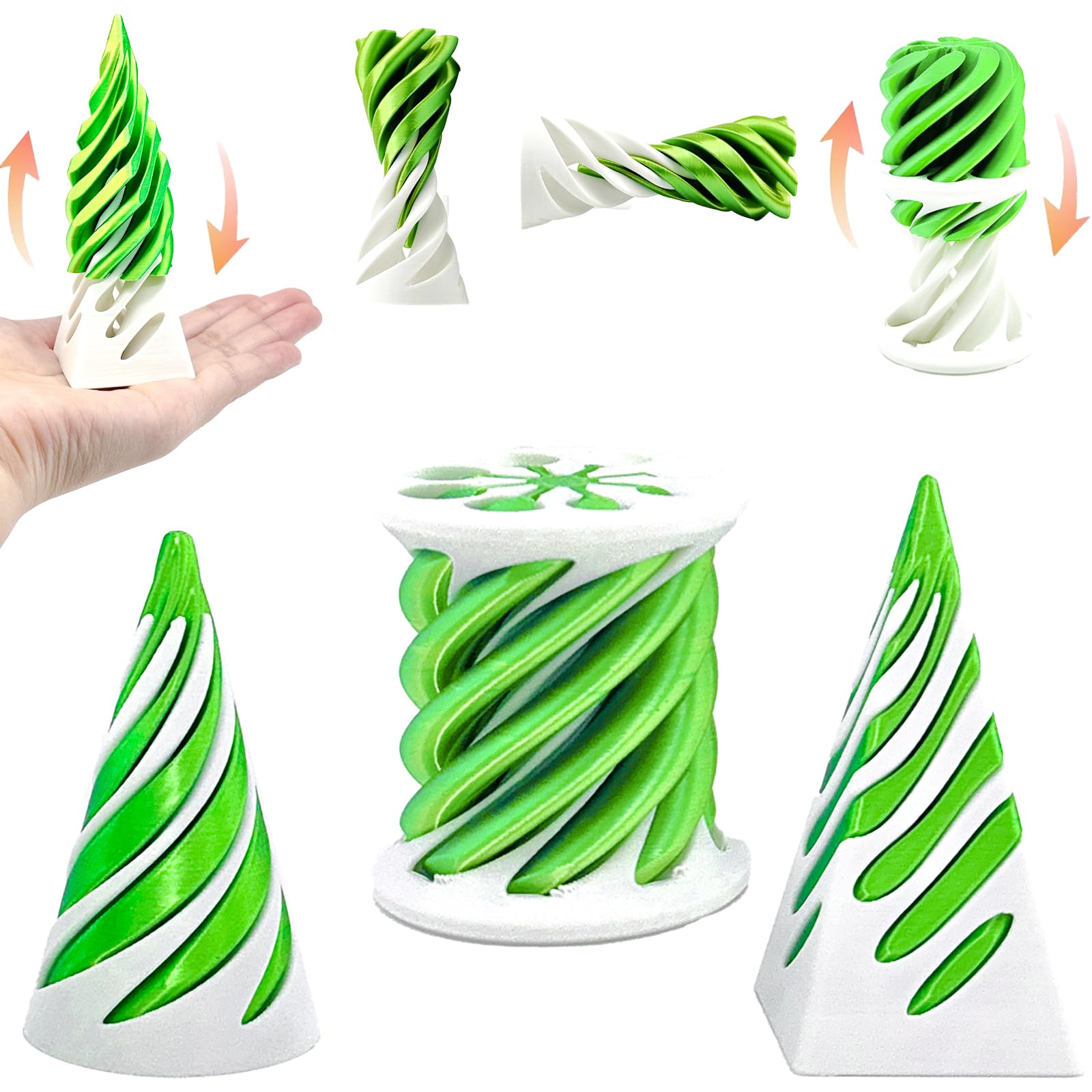 Bigted WG Spiral Cone Fidget Toy with pyramid passthrough for focus and stress relief