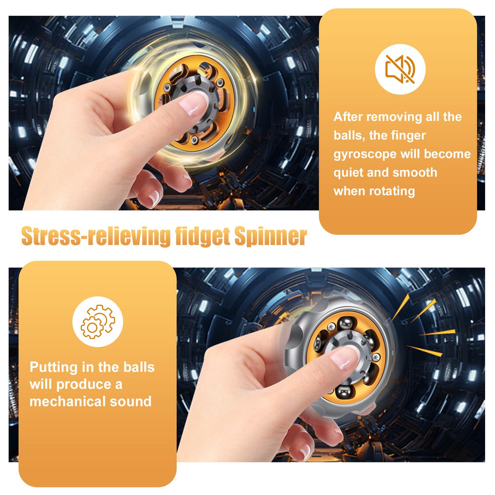Bihevn metal precision spinner grey ball assembly illustrated for silent or audible use