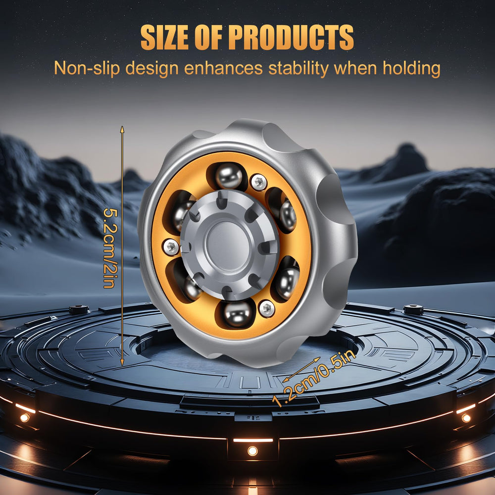 Bihevn metal precision spinner grey side angle highlights compact portability