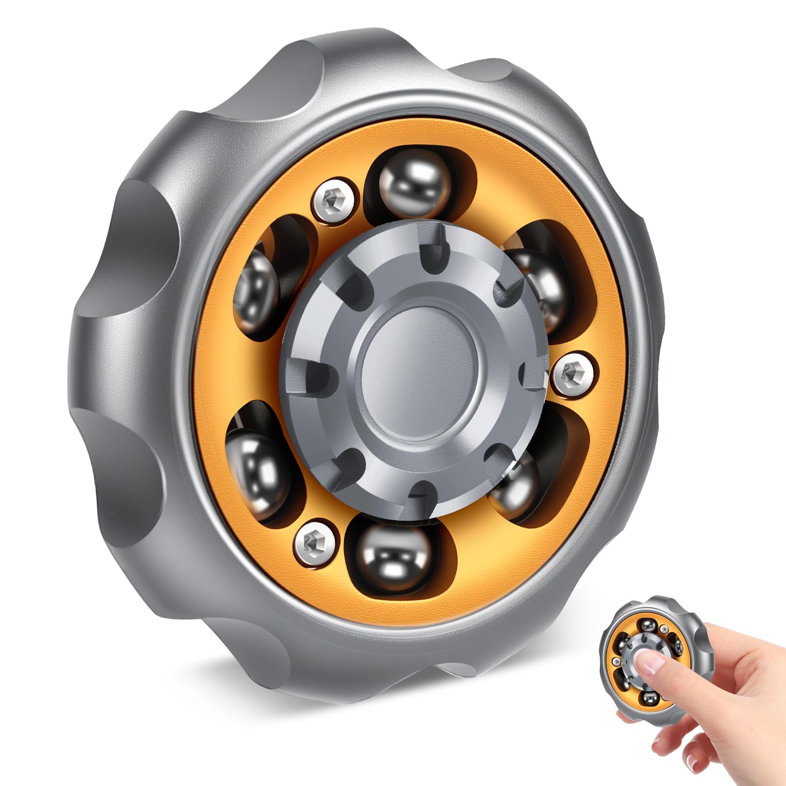 Bihevn metal precision spinner grey top view shows sleek design for focus